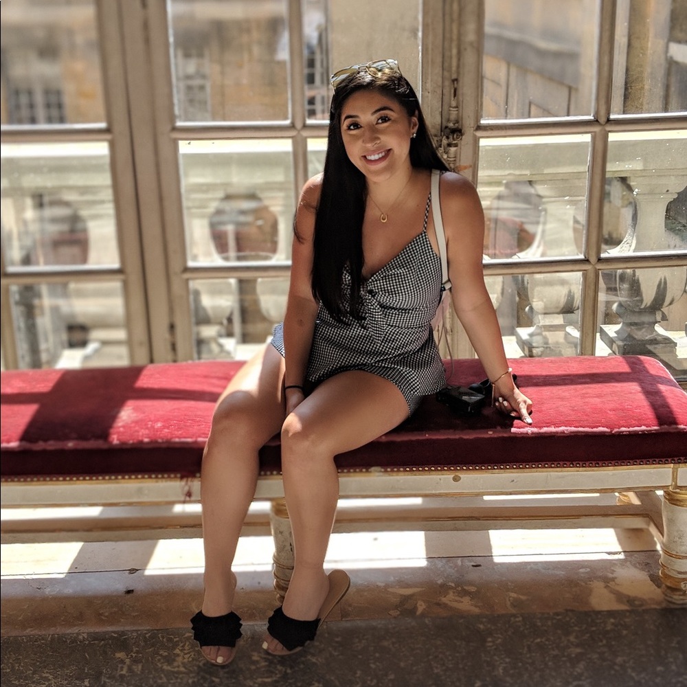 Adorable checkered romper with peplum 💕💕